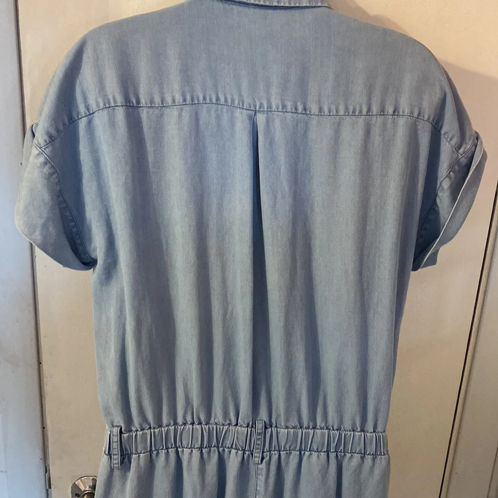 J. Jill Soft Blue Tencel Chambray Romper Sz S